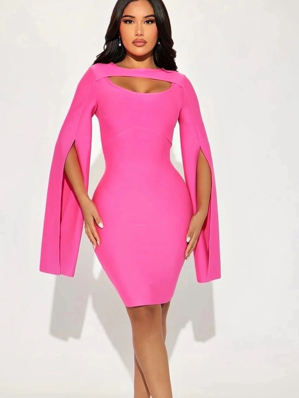 Fashion Nova Hong Kong bandage Mini Dress in Pink Size Large NWT